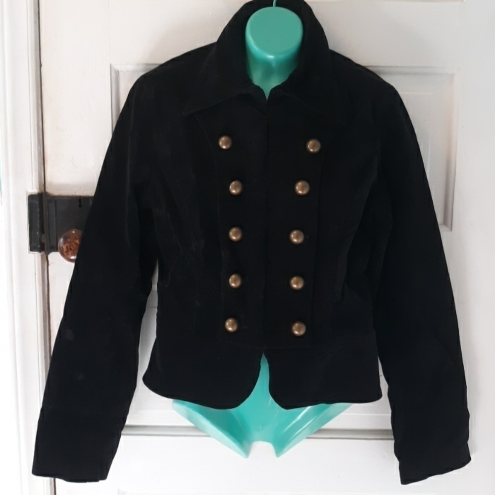 Atmosphere medium black velour jacket gothic